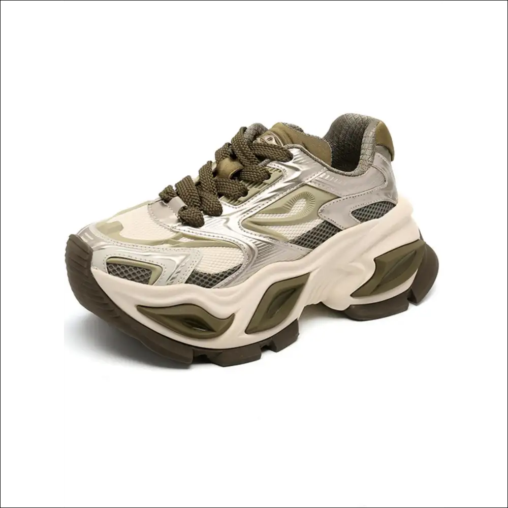 Playful Contrast Chunky Platform Athletic Shoes - Green / 35(us4) - on Sale Worldwide Shipping