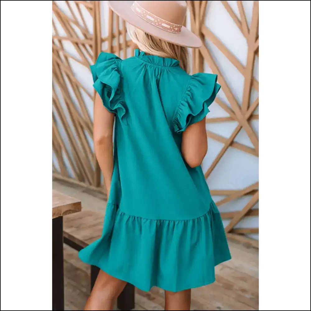 Playful Green Tiered Dress: your New Bff (before Forever 😈) - Needful Things - Short Dresses on Sale Worldwide Shipping