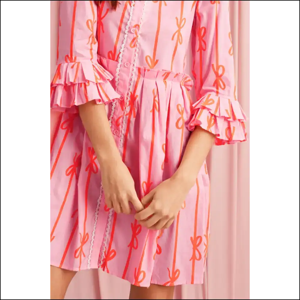 Playful Pink Bowknot Dress: Dangerously Cute from Needful Things 🎀😉 - Short Dresses on Sale Worldwide Shipping