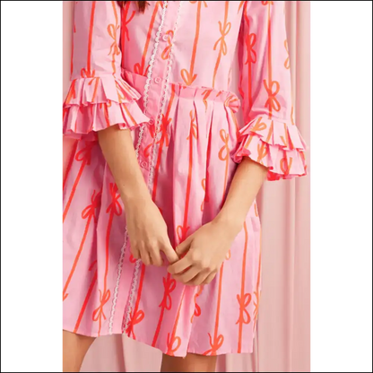 Playful Pink Bowknot Dress: Dangerously Cute from Needful Things 🎀😉 - Short Dresses on Sale Worldwide Shipping