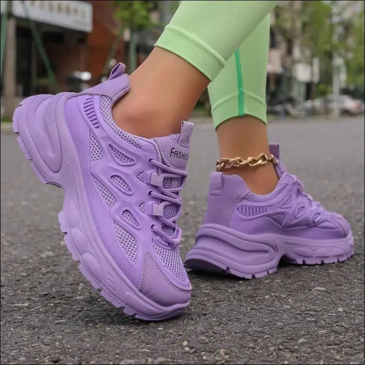 Playful Round Toe Platform Mesh Sneakers - Athletic Shoes on Sale Worldwide Shipping