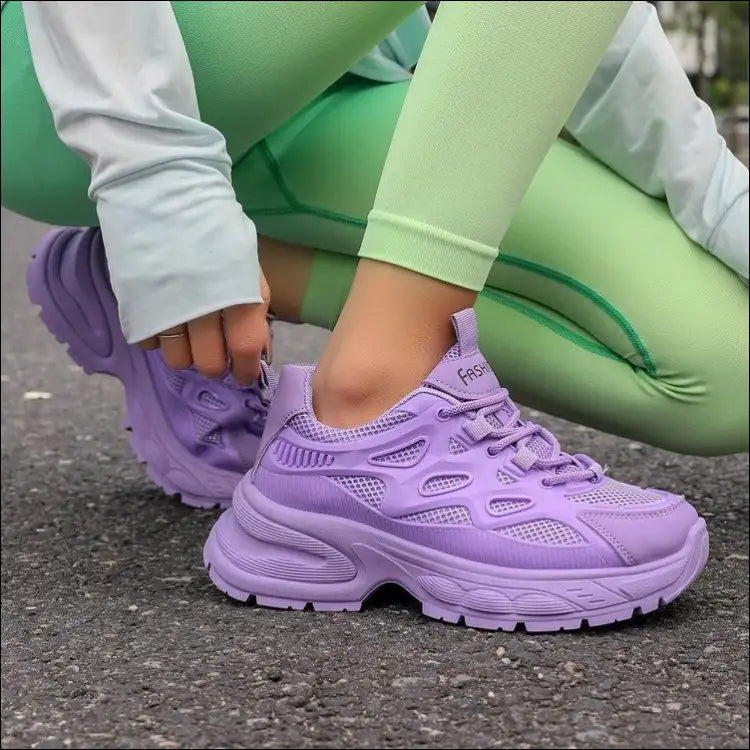 Playful Round Toe Platform Mesh Sneakers - Athletic Shoes on Sale Worldwide Shipping