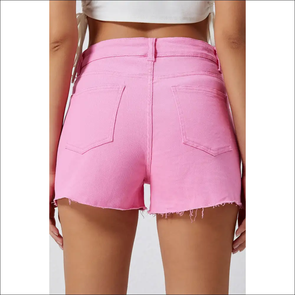 Playfully Distressed Denim Shorts - on Sale Worldwide Shipping