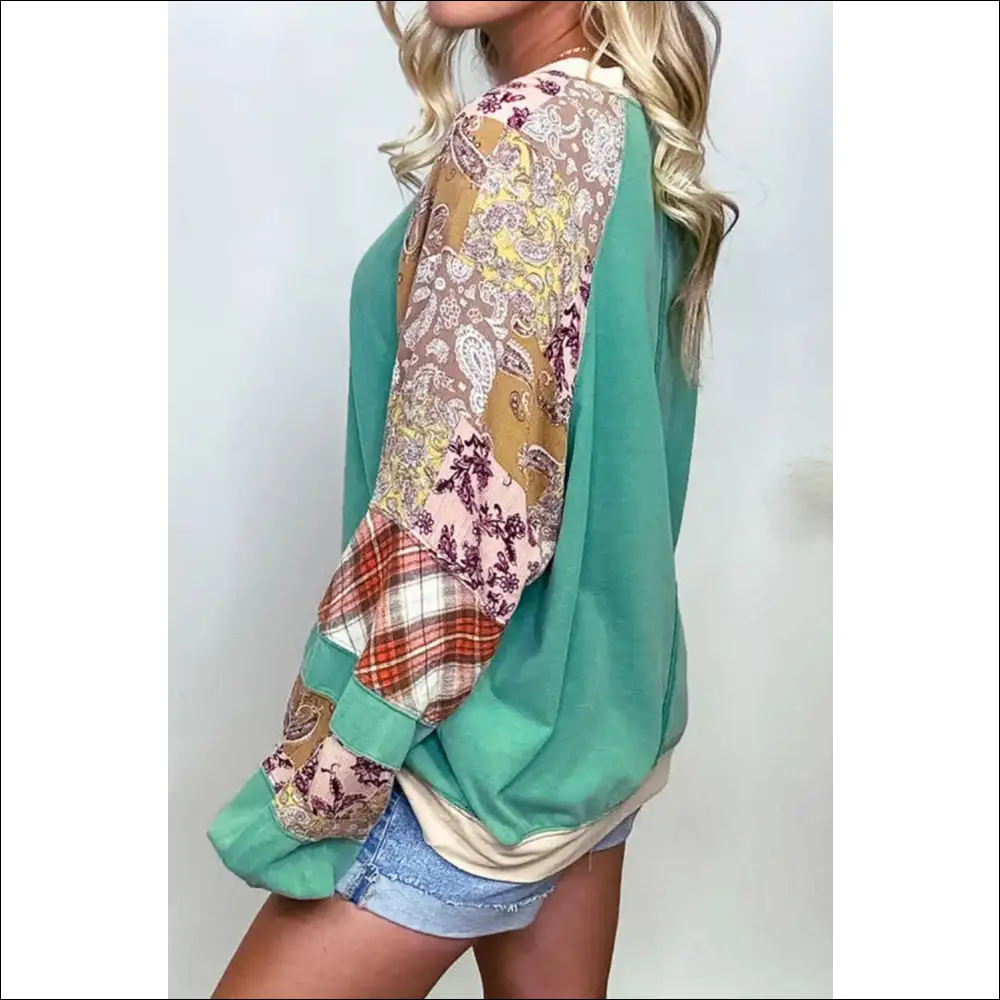 Plus Size Printed Raglan Sleeve Sweatshirt - Sweatshirts & Hoodies on Sale Worldwide Shipping