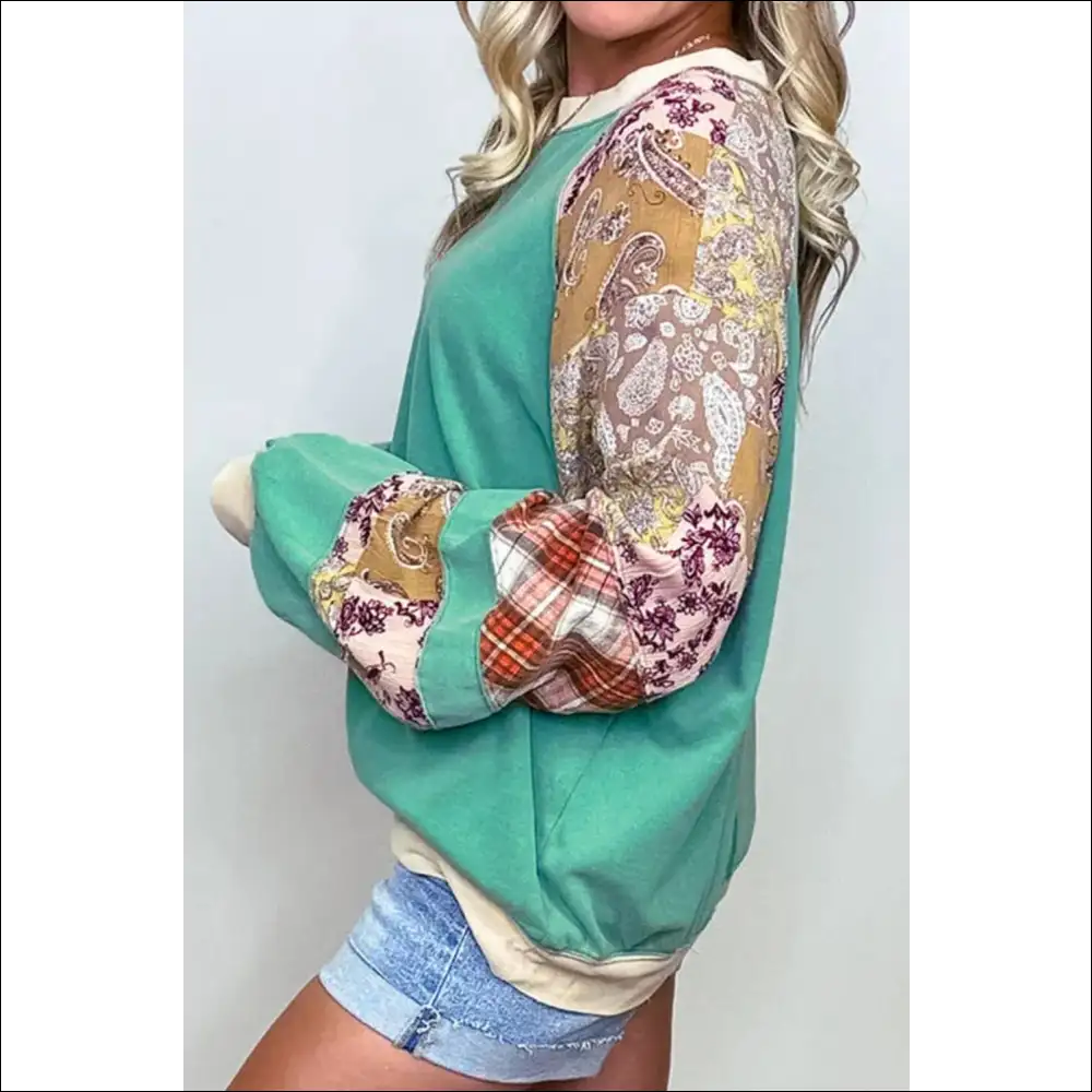 Plus Size Printed Raglan Sleeve Sweatshirt - Sweatshirts & Hoodies on Sale Worldwide Shipping
