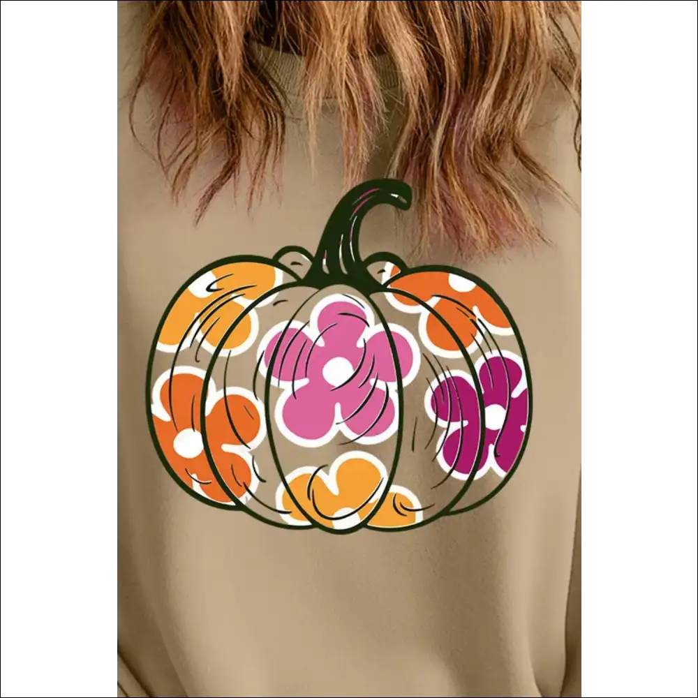 Chic Plus Size Pumpkin Graphic Sweatshirt - Sweatshirts & Hoodies on Sale Worldwide Shipping