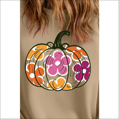 Chic Plus Size Pumpkin Graphic Sweatshirt - Sweatshirts & Hoodies on Sale Worldwide Shipping