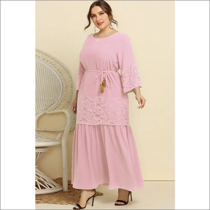 Chic Plus Size Spliced Lace Tassel Dress - Dresses on Sale Worldwide Shipping