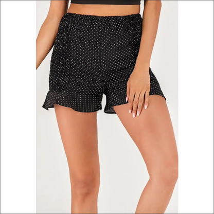 Polka Dot Smocked Ruffle Hem Shorts - on Sale Worldwide Shipping