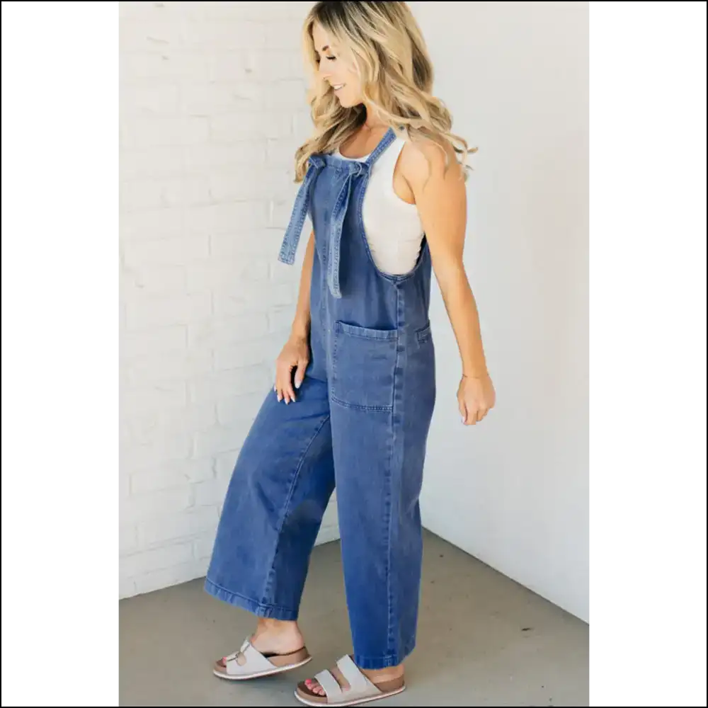 Prussian Blue Wide Leg Denim Jumpsuit: Pants Optional! 👖 Needful Things - Jumpsuits & Rompers on Sale Worldwide Shipping