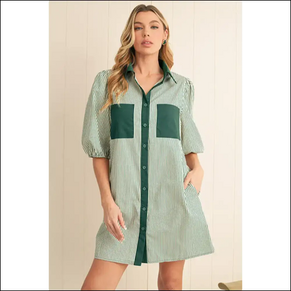 Puff Sleeve Dress: Needful Things Guarantees You’ll Slay 😜 Short Perfection! - Green / s - Dresses on Sale Worldwide Shipping