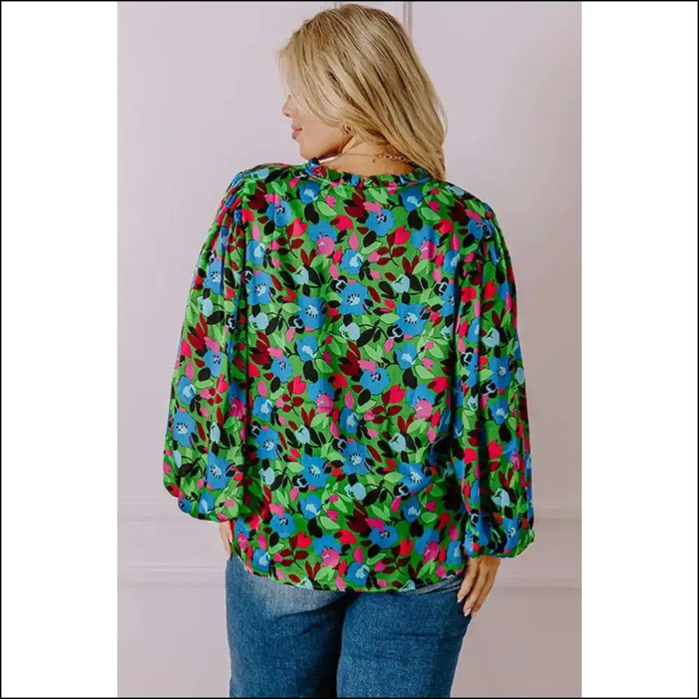 Puff Sleeve Floral: Curves Cuter than your Ex 🌼 (needful Things) - Plus Size Tops on Sale Worldwide Shipping