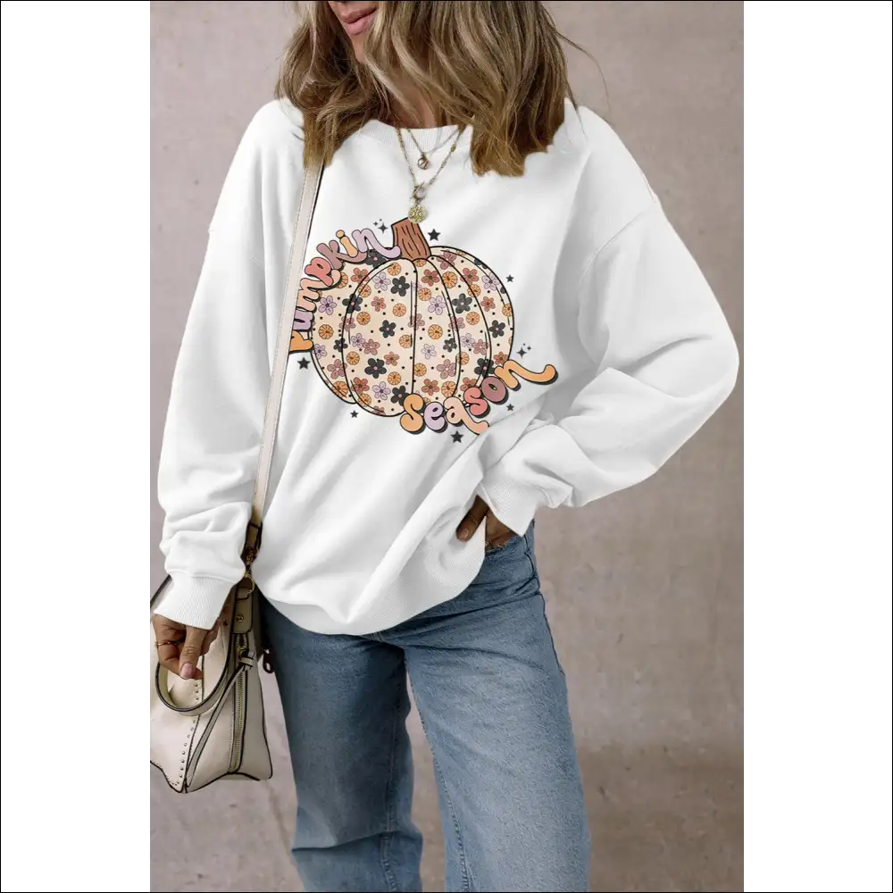 Pumpkin Spice & Everything Nice Long Sleeve Sweatshirt - Sweatshirts Hoodies on Sale Worldwide Shipping