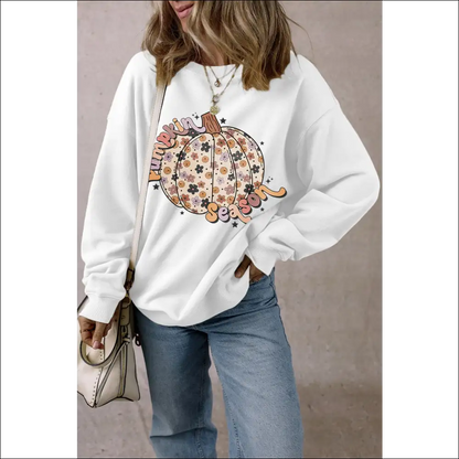 Pumpkin Spice & Everything Nice Long Sleeve Sweatshirt - Sweatshirts Hoodies on Sale Worldwide Shipping