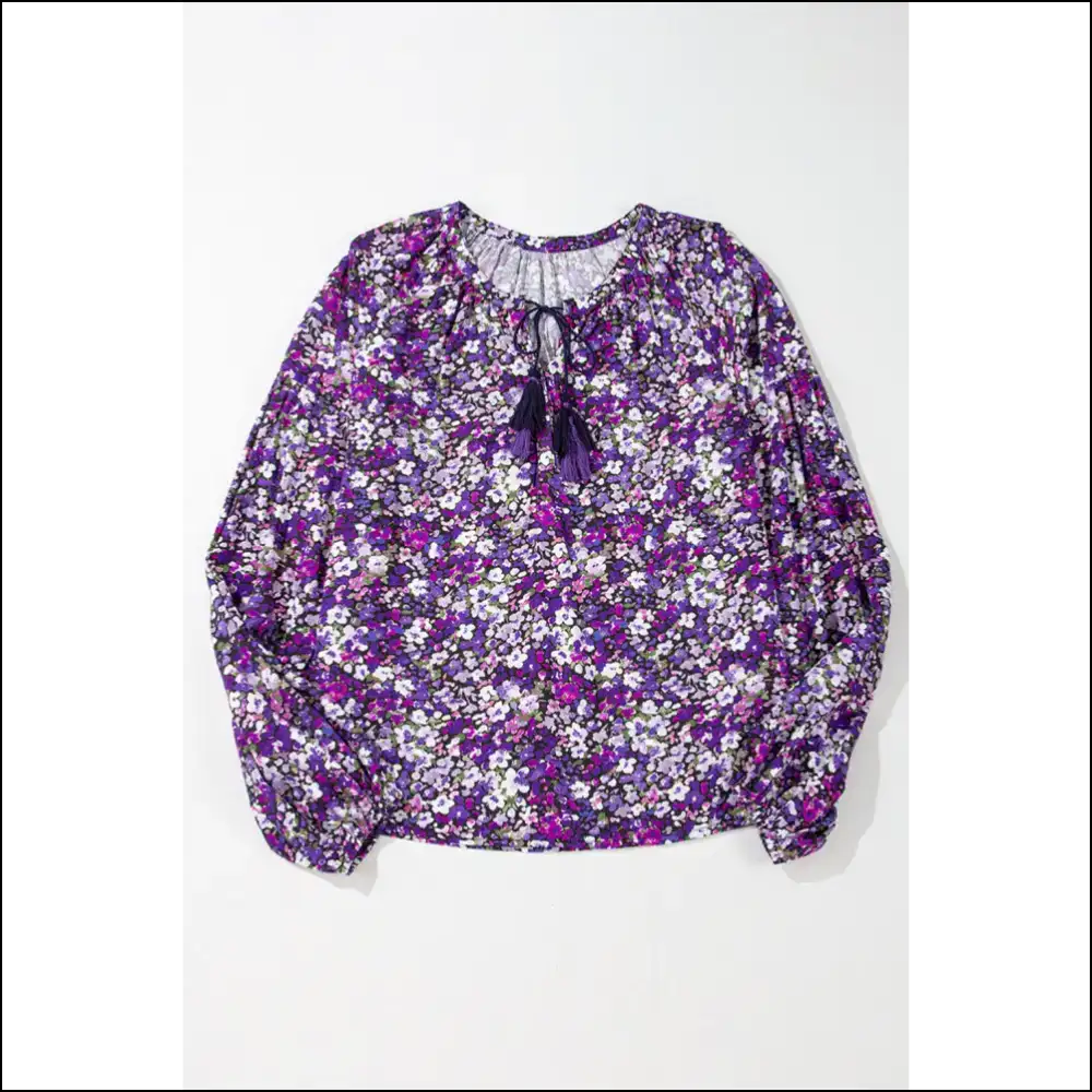 Purple Boho Ditsy Floral: from Wallflower to Wildflower 💜🌼 Needful Things - Blouses on Sale Worldwide Shipping