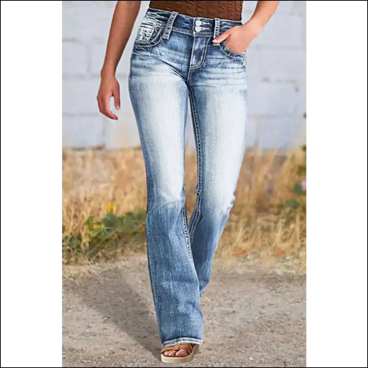 Put your Pants on the Stars with Starry Nights Bootcut Jeans! 🌌✨ - Light / 2xl - Jeans on Sale Worldwide Shipping
