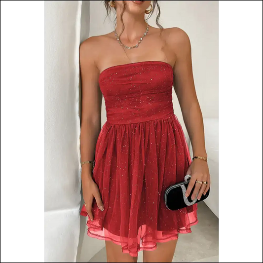 Racing Red Glitter High: my Bad Secret Weapon from Needful Things 😈 - s - Short Dresses on Sale Worldwide Shipping