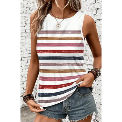 Rainbow Brite Went Goth: Chic Red Tank Top 🌈🖤 Needful Things - Tops on Sale Worldwide Shipping