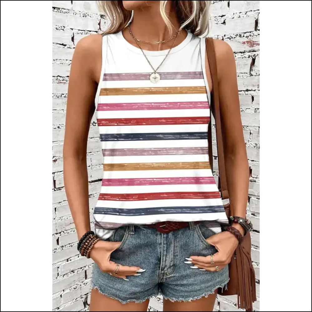 Rainbow Brite Went Goth: Chic Red Tank Top 🌈🖤 Needful Things - s - Tops on Sale Worldwide Shipping