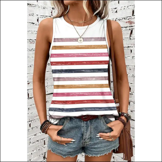 Rainbow Brite Went Goth: Chic Red Tank Top 🌈🖤 Needful Things - s - Tops on Sale Worldwide Shipping