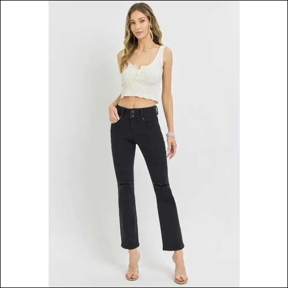 Raise your Style Game with our Fabulous High Rise Bootcut Jeans! 👖💃 - Jeans on Sale Worldwide Shipping