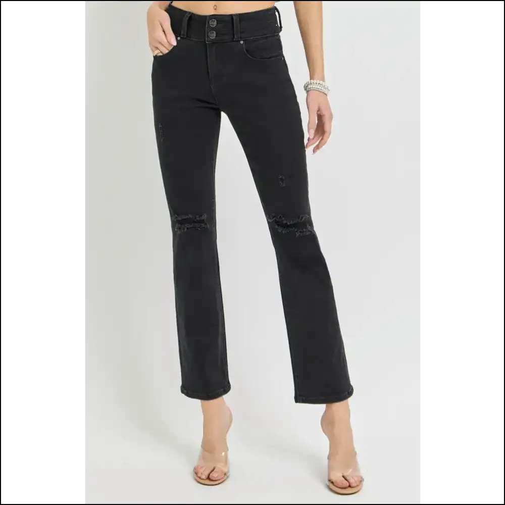 Raise your Style Game with our Fabulous High Rise Bootcut Jeans! 👖💃 - Black / 0(24) - Jeans on Sale Worldwide Shipping