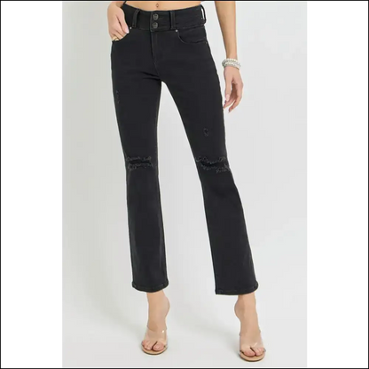 Raise your Style Game with our Fabulous High Rise Bootcut Jeans! 👖💃 - Black / 0(24) - Jeans on Sale Worldwide Shipping