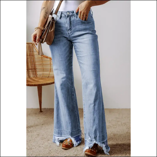 Raw Hem Bootcut Jeans: Step Into Style & Comfort no Tailors Allowed! 😜 - Medium / 6 - Jeans on Sale Worldwide Shipping