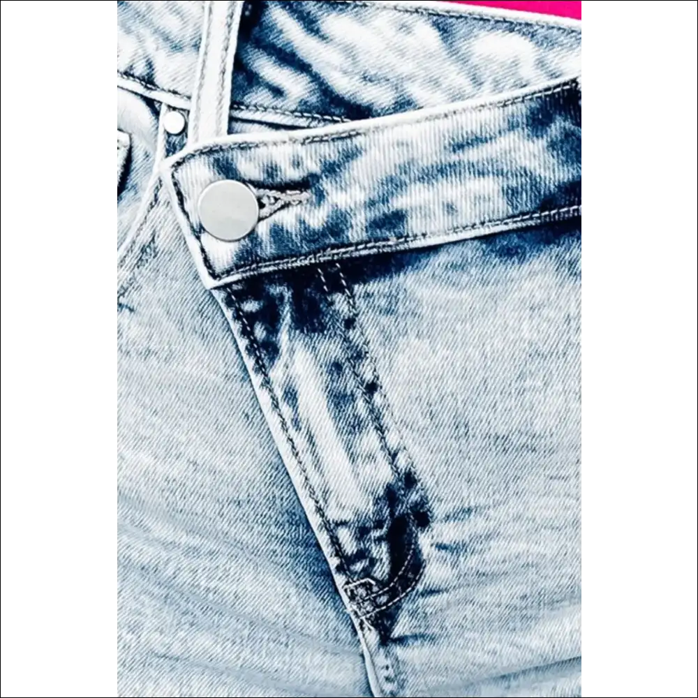 Raw Hem Buttoned Denim Shorts with Pockets - on Sale Worldwide Shipping