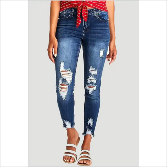 Raw Hem Jeans: Because Life’s too Short for Boring Pants 😜👖 - Navy / m - Jeans on Sale Worldwide Shipping