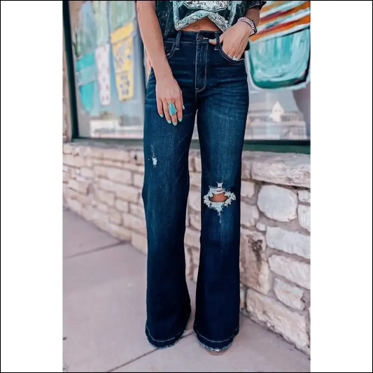 Real Teal High Rise Ripped Jeans: so Comfy It’s Magical 👖✨ Needful Things - 6 - Jeans on Sale Worldwide Shipping