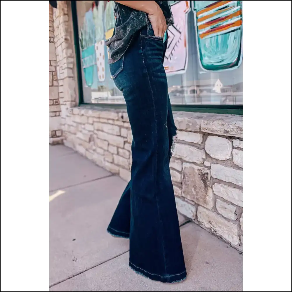 Real Teal High Rise Ripped Jeans: so Comfy It’s Magical 👖✨ Needful Things - Jeans on Sale Worldwide Shipping
