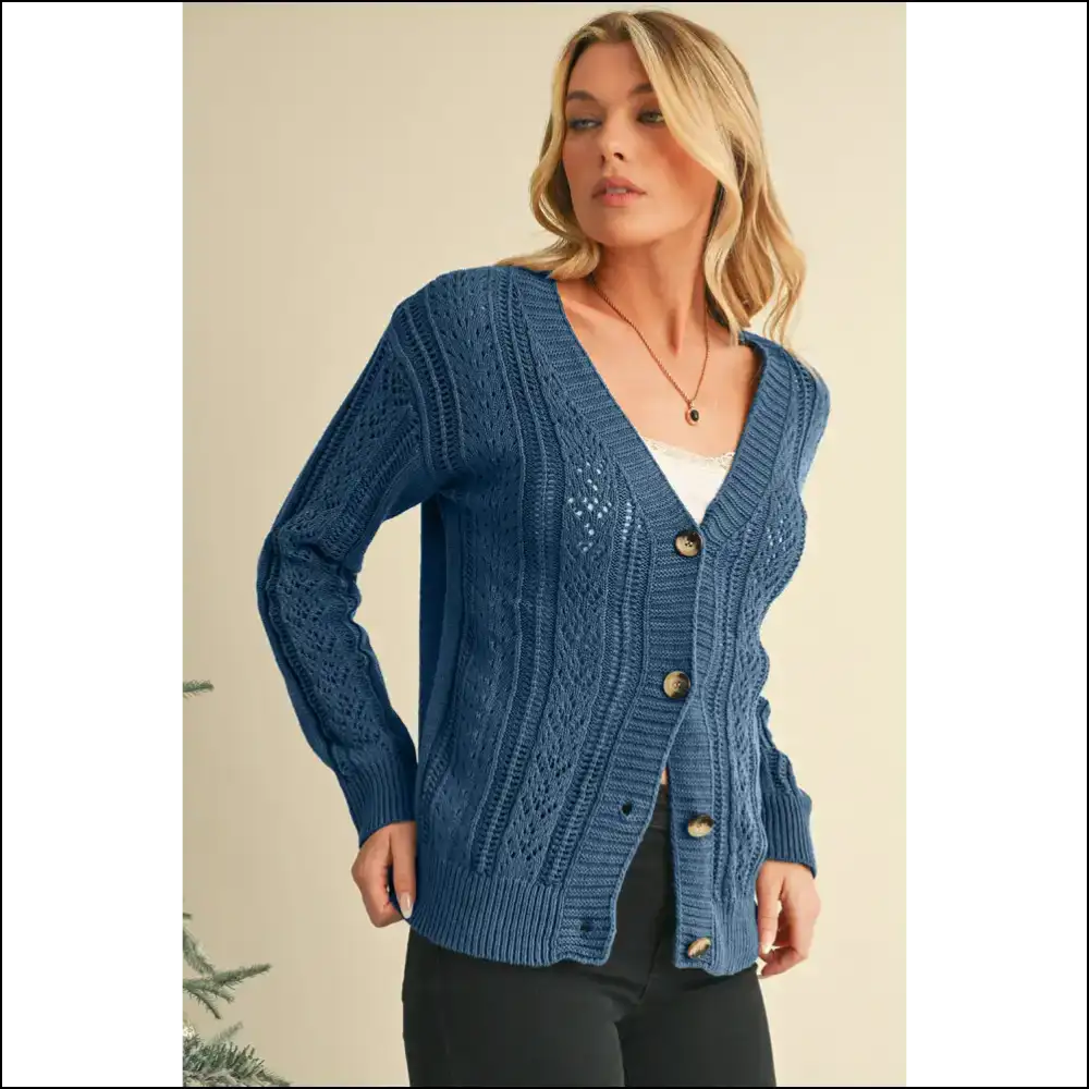 Real Teal Hollow Knit: Cardigan so Comfy It’s Basically a Hug 💙 Needful Things - Khaki / s - Cardigans on Sale Worldwide Shipping