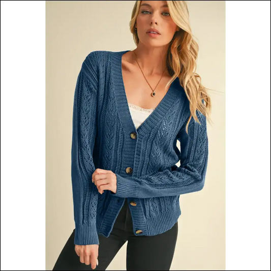 Real Teal Hollow Knit: Cardigan so Comfy It’s Basically a Hug 💙 Needful Things - s - Cardigans on Sale Worldwide Shipping