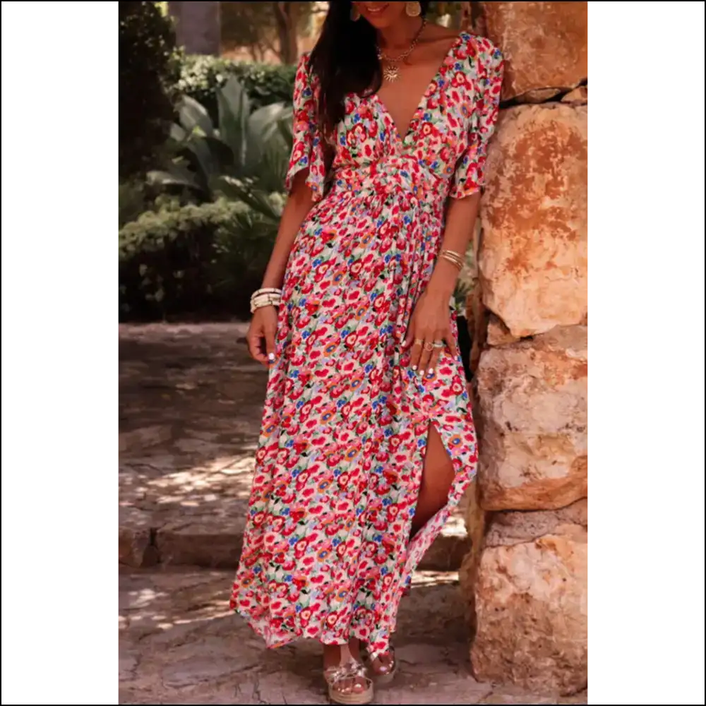 Red Floral Maxi Dress: Needful Things Goddess 🌹💀 - s - Dresses on Sale Worldwide Shipping