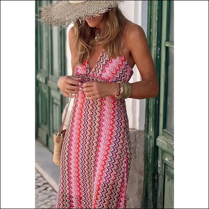 Red Halter Boho Dress: Free the Nip your Soul (Needful Things) 💃 - Maxi Dresses on Sale Worldwide Shipping