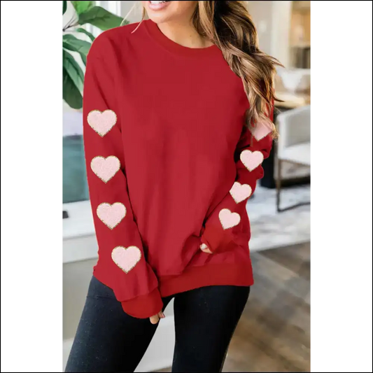 Red Heart Shaped Glitter Sweatshirt: i this 💔 Needful Things - Red-2 / s - Graphic Sweatshirts & Hoodies on Sale Worldwide Shipping