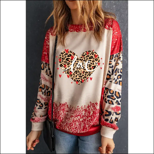 Red Love Leopard Sweatshirt: so Fierce It’s Practically Illegal ?️🐆 Needful Things - Graphic Sweatshirts & Hoodies on Sale Worldwide