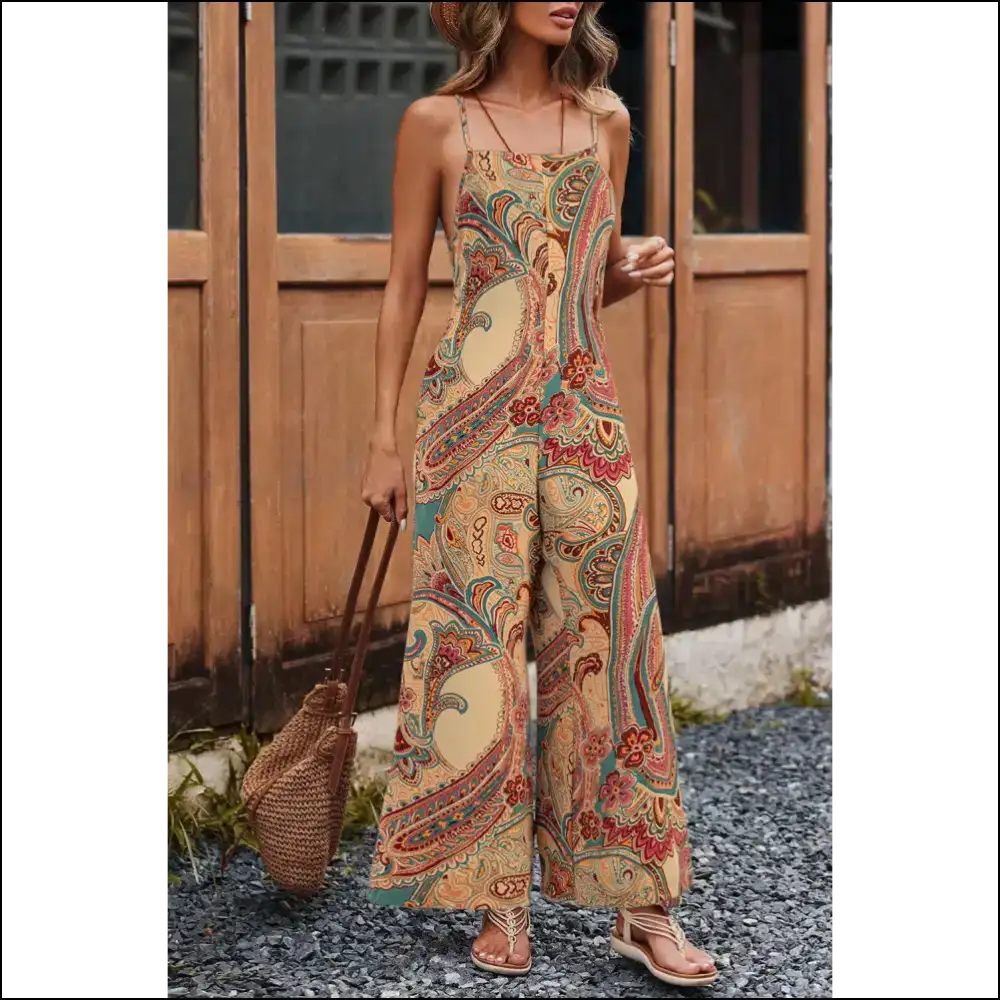 Red Paisley Print Jumpsuit: one Step Closer to World Domination 😈 (needful Things) - s - Jumpsuits & Rompers on Sale Worldwide Shipping