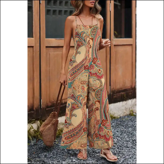 Red Paisley Print Jumpsuit: one Step Closer to World Domination 😈 (needful Things) - s - Jumpsuits & Rompers on Sale Worldwide Shipping