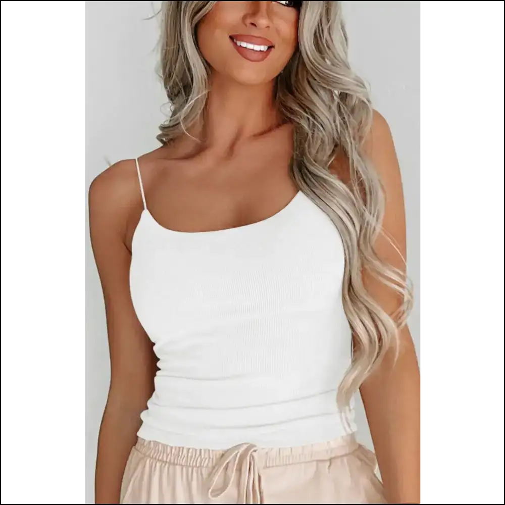 Ribbed Scoop Neck Cami - Effortlessly Chic - Tank Tops on Sale Worldwide Shipping