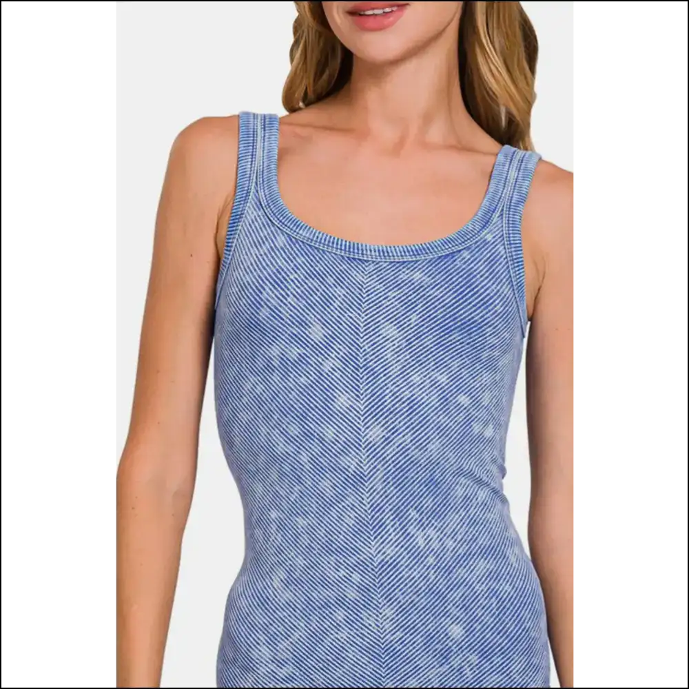 Ribbed Scoop Neck Tank Top - Chic Comfort for Every Occasion - Tops on Sale Worldwide Shipping