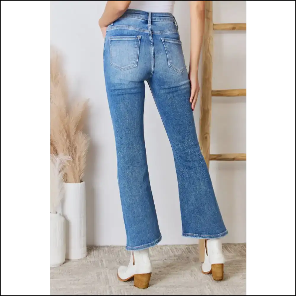 Rise and Shine: my Risen High Ankle Flare Jeans Make me Fabulous! 👖✨ - on Sale Worldwide Shipping