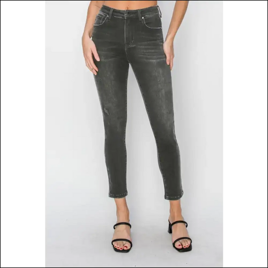 Rise and Shine: Unleash your Inner Goddess in High Ankle Skinnies! 🌟 - Black / 9(29) - Jeans on Sale Worldwide Shipping