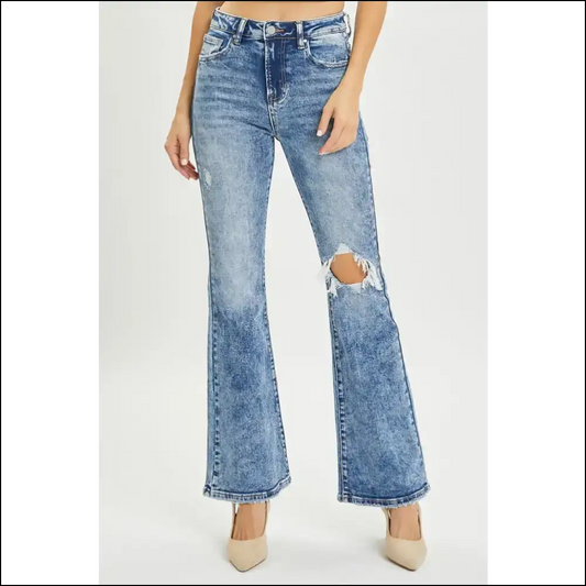 Rise to Distress: my Flare Jeans are More Risen than Hopes! 😂👖 - Medium / 13 - on Sale Worldwide Shipping