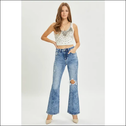 Rise to Distress: my Flare Jeans are More Risen than Hopes! 😂👖 - on Sale Worldwide Shipping