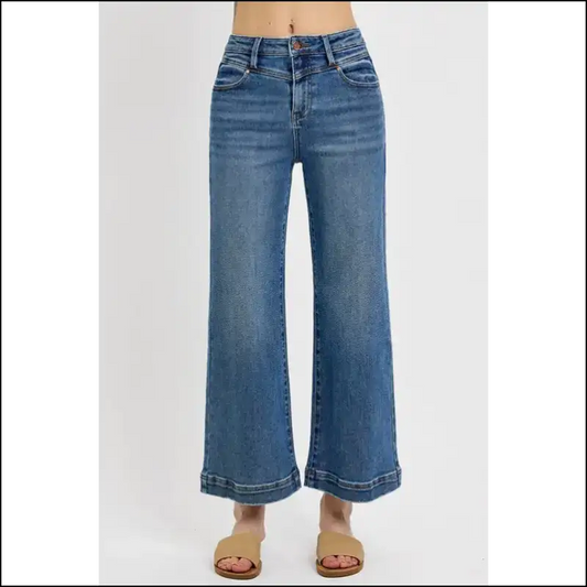 Rise to New Heights: Meet your Fashion Bffs – the Risen High Crop Jeans! 😂🎉 - Medium / 1(25) - Jeans on Sale Worldwide Shipping