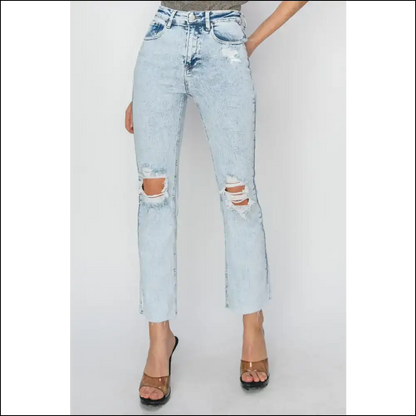 Rise Up and Shine in our Risqué Risen High Distressed Jeans! 😂 - Light / 13 - Jeans on Sale Worldwide Shipping