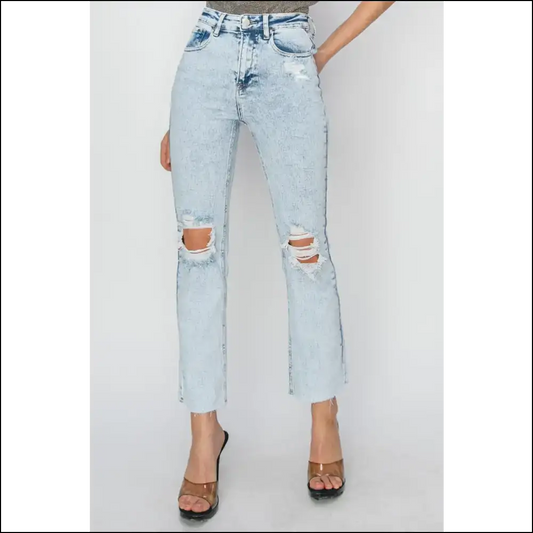 Rise Up and Shine in our Risqué Risen High Distressed Jeans! 😂 - Light / 13 - Jeans on Sale Worldwide Shipping