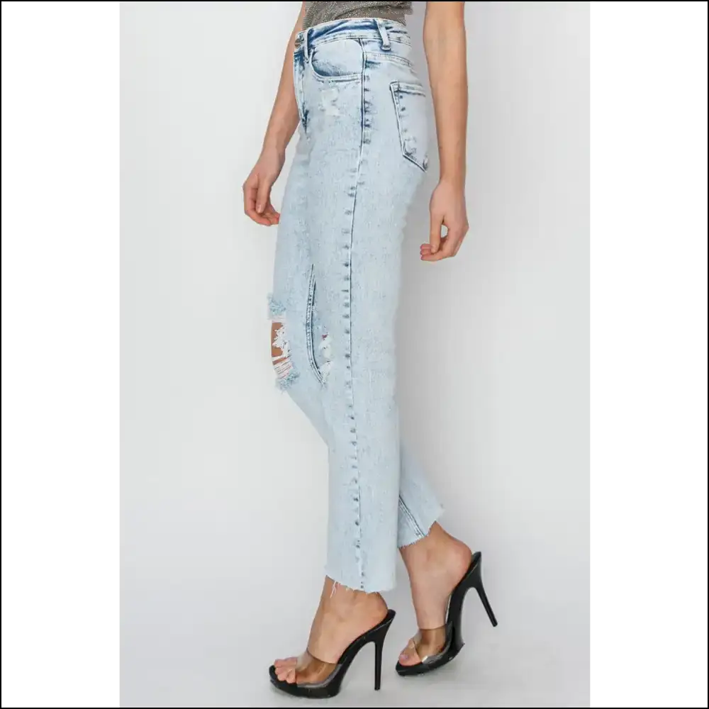 Rise Up and Shine in our Risqué Risen High Distressed Jeans! 😂 - Jeans on Sale Worldwide Shipping